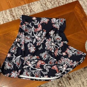 Women's Navy Floral A-Line Skirt - Ann Taylor